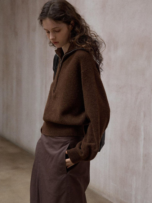 Veloria Wool Lapel Pullover